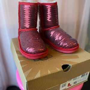 Sequin red Uggs little girls size 13